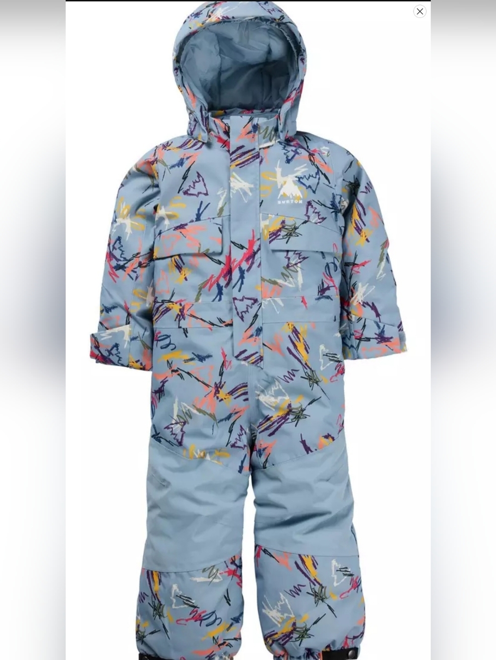 Burton Kids' Scribble 2L One Piece Light Blue Printed Snow Suit 3t